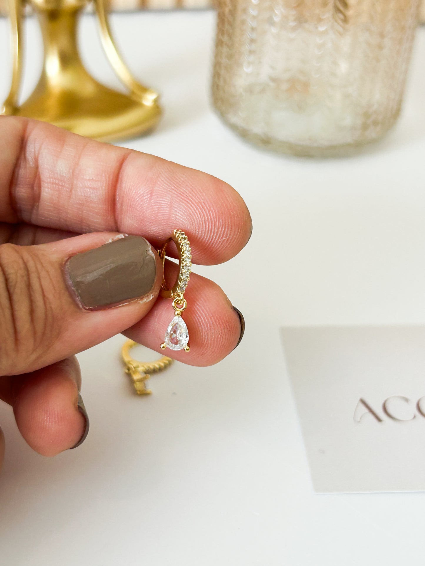 Crystal Drop Hoops