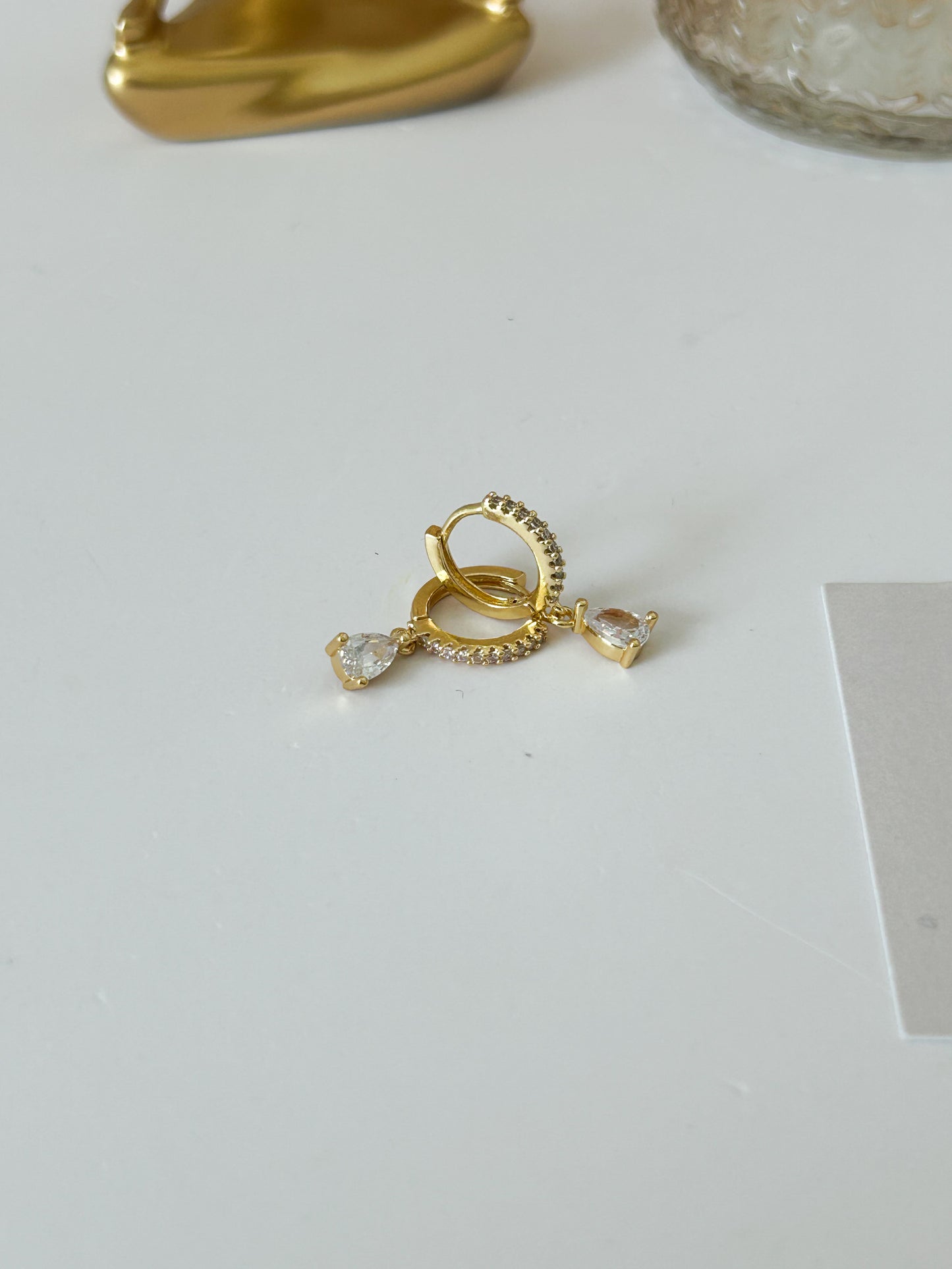 Crystal Drop Hoops
