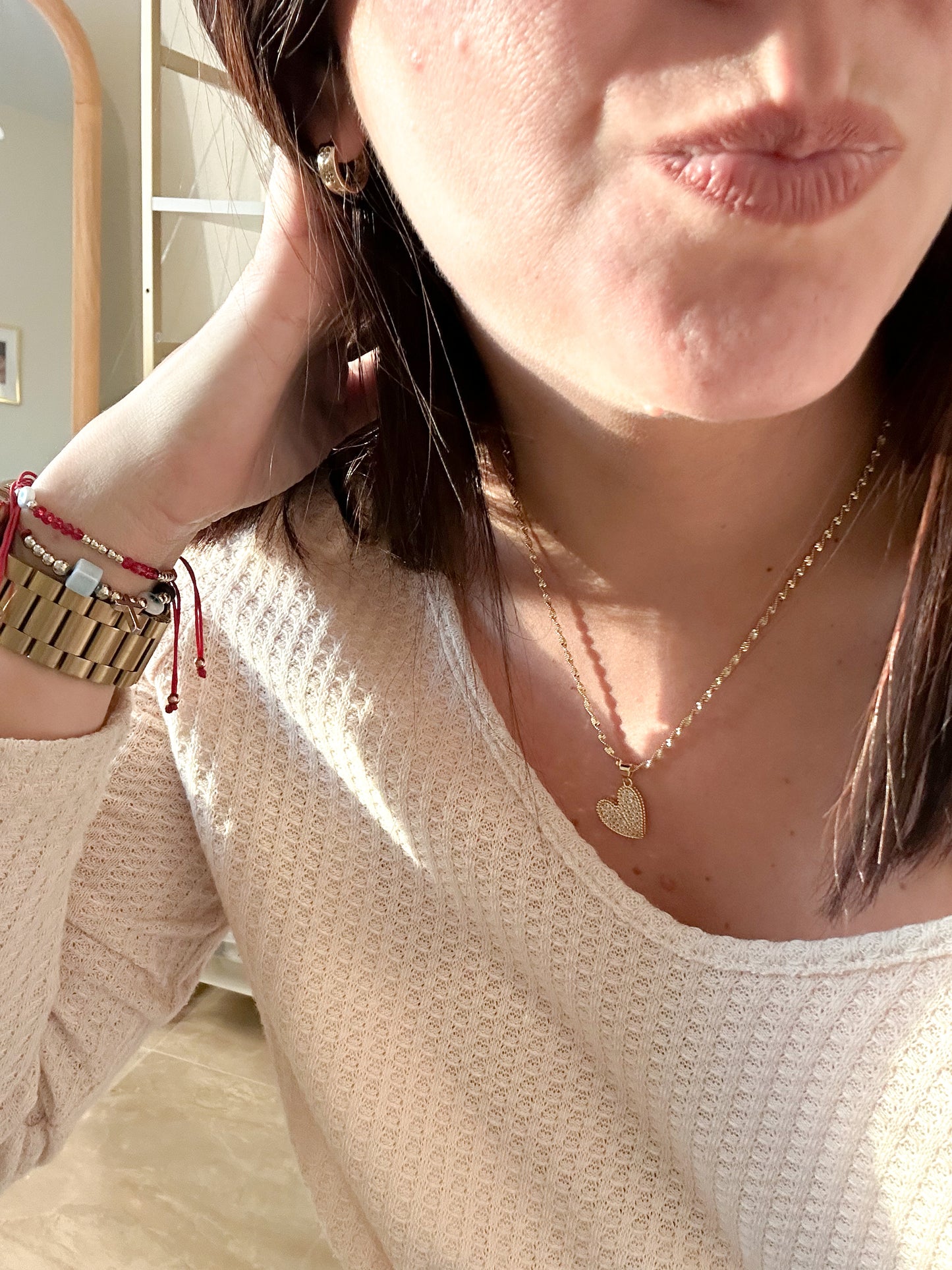 Aurora Heart Necklace – Minimal Gold Heart Necklace Gift for Wome