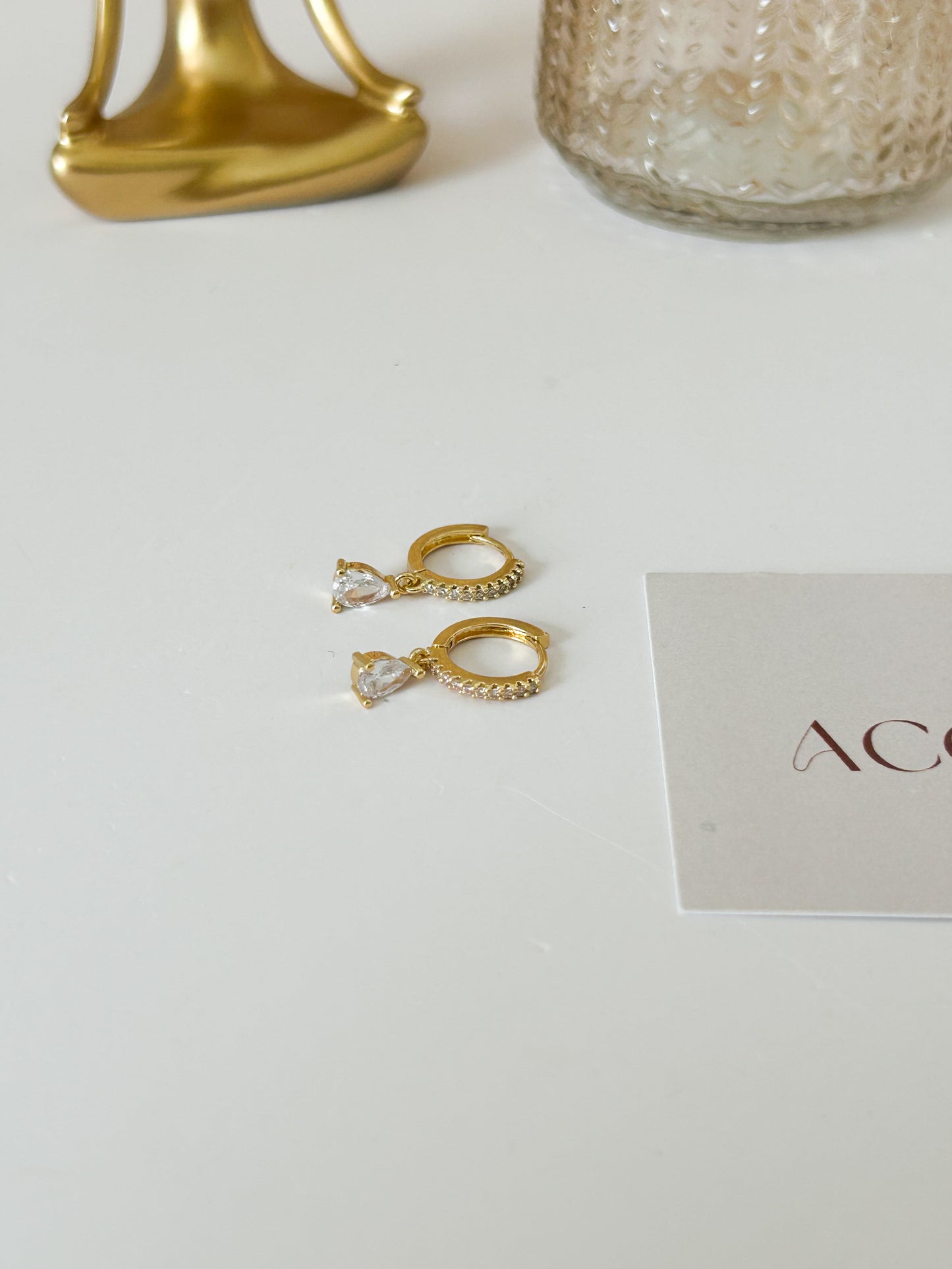 Crystal Drop Hoops